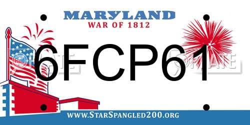 6FCP61 Maryland License Plate