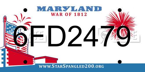 6FD2479 Maryland License Plate