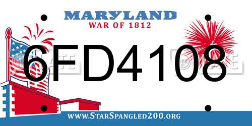 6FD4108 Maryland License Plate