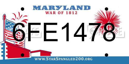 6FE1478 Maryland License Plate