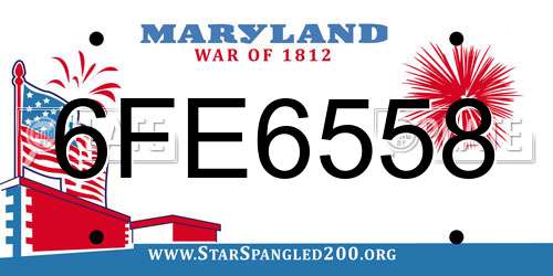 6FE6558 Maryland License Plate