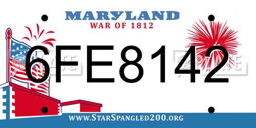6FE8142 Maryland License Plate