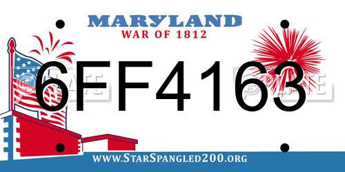 6FF4163 Maryland License Plate