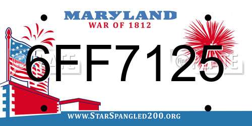 6FF7125 Maryland License Plate