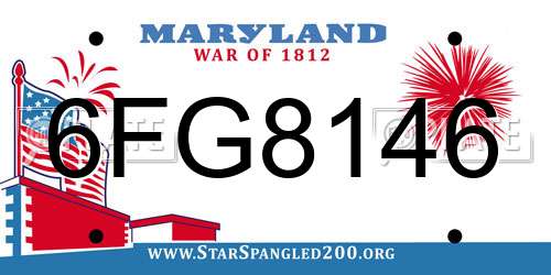 6FG8146 Maryland License Plate