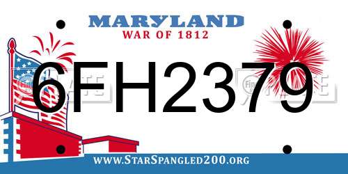 6FH2379 Maryland License Plate