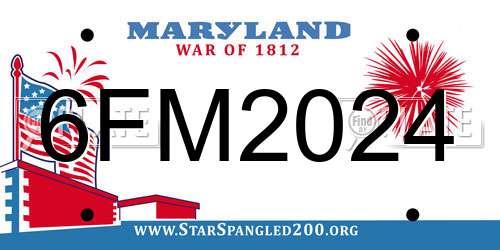 6FM2024 Maryland License Plate