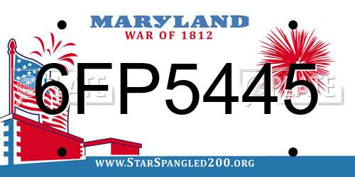 6FP5445 Maryland License Plate