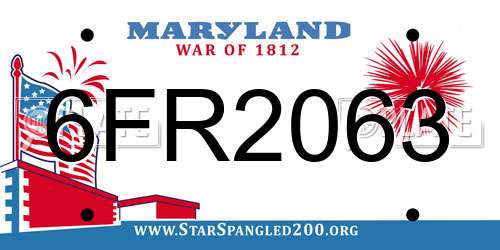 6FR2063 Maryland License Plate
