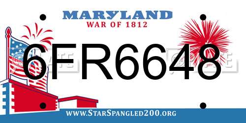 6FR6648 Maryland License Plate