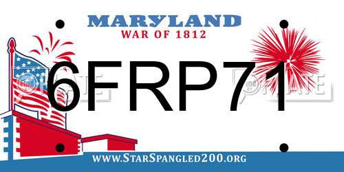 6FRP71 Maryland License Plate