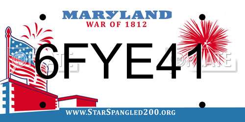 6FYE41 Maryland License Plate