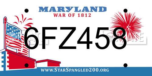 6FZ458 Maryland License Plate