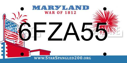 6FZA55 Maryland License Plate