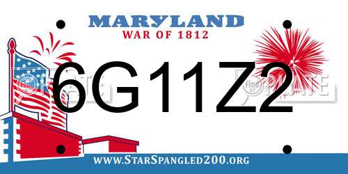 6G11Z2 Maryland License Plate