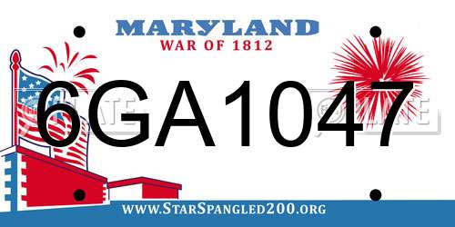 6GA1047 Maryland License Plate