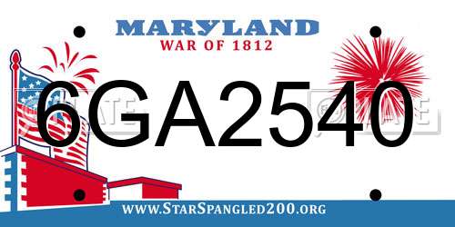 6GA2540 Maryland License Plate