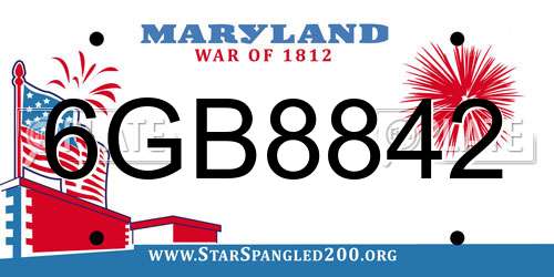 6GB8842 Maryland License Plate