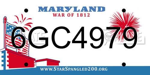 6GC4979 Maryland License Plate