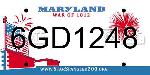 6GD1248 Maryland License Plate