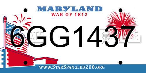 6GG1437 Maryland License Plate