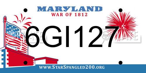 6GI127 Maryland License Plate