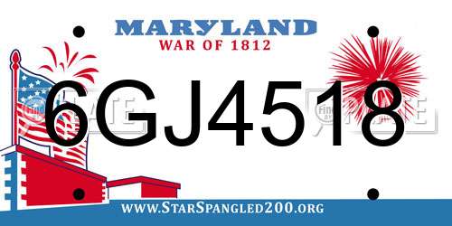 6GJ4518 Maryland License Plate