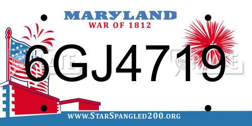 6GJ4719 Maryland License Plate