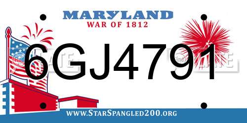 6GJ4791 Maryland License Plate