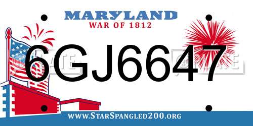 6GJ6647 Maryland License Plate