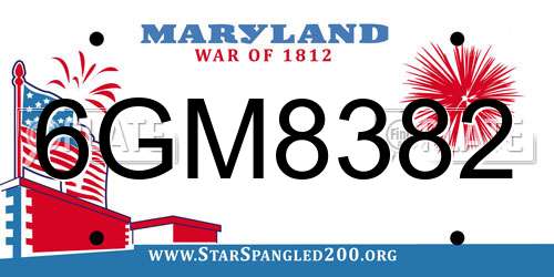 6GM8382 Maryland License Plate