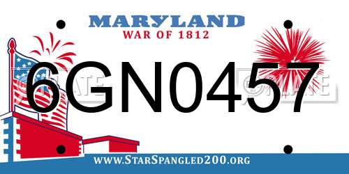 6GN0457 Maryland License Plate