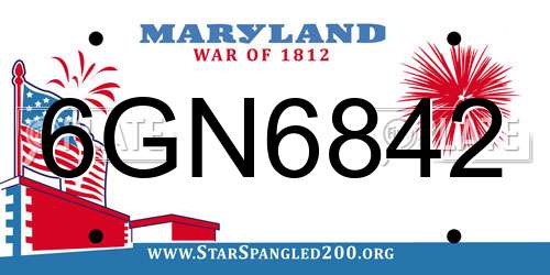6GN6842 Maryland License Plate
