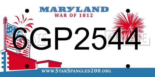 6GP2544 Maryland License Plate