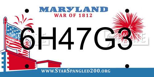 6H47G3 Maryland License Plate