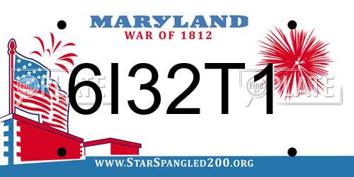 6I32T1 Maryland License Plate