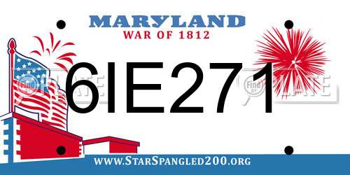 6IE271 Maryland License Plate