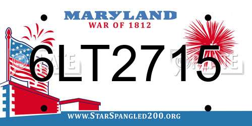 6LT2715 Maryland License Plate