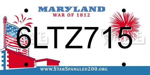 6LTZ715 Maryland License Plate