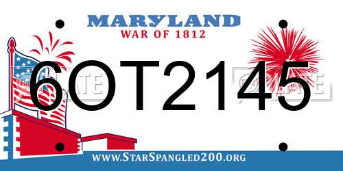 6OT2145 Maryland License Plate