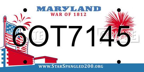 6OT7145 Maryland License Plate