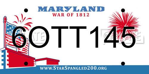 6OTT145 Maryland License Plate