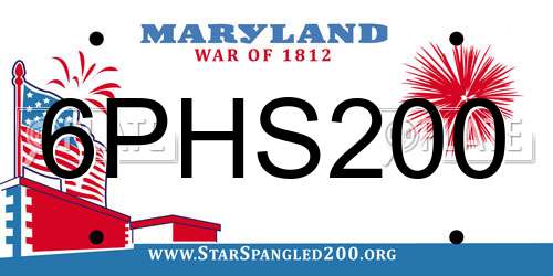 6PHS200 Maryland License Plate