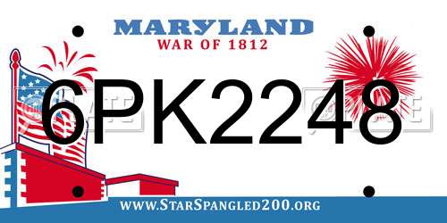 6PK2248 Maryland License Plate