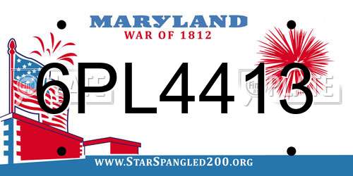 6PL4413 Maryland License Plate