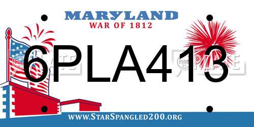6PLA413 Maryland License Plate