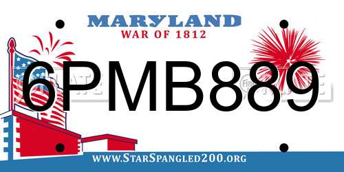6PMB889 Maryland License Plate