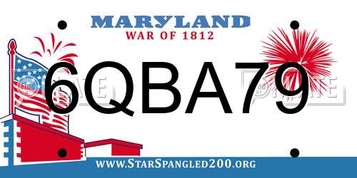 6QBA79 Maryland License Plate