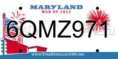6QMZ971 Maryland License Plate
