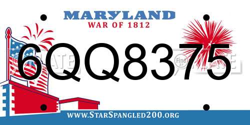 6QQ8375 Maryland License Plate